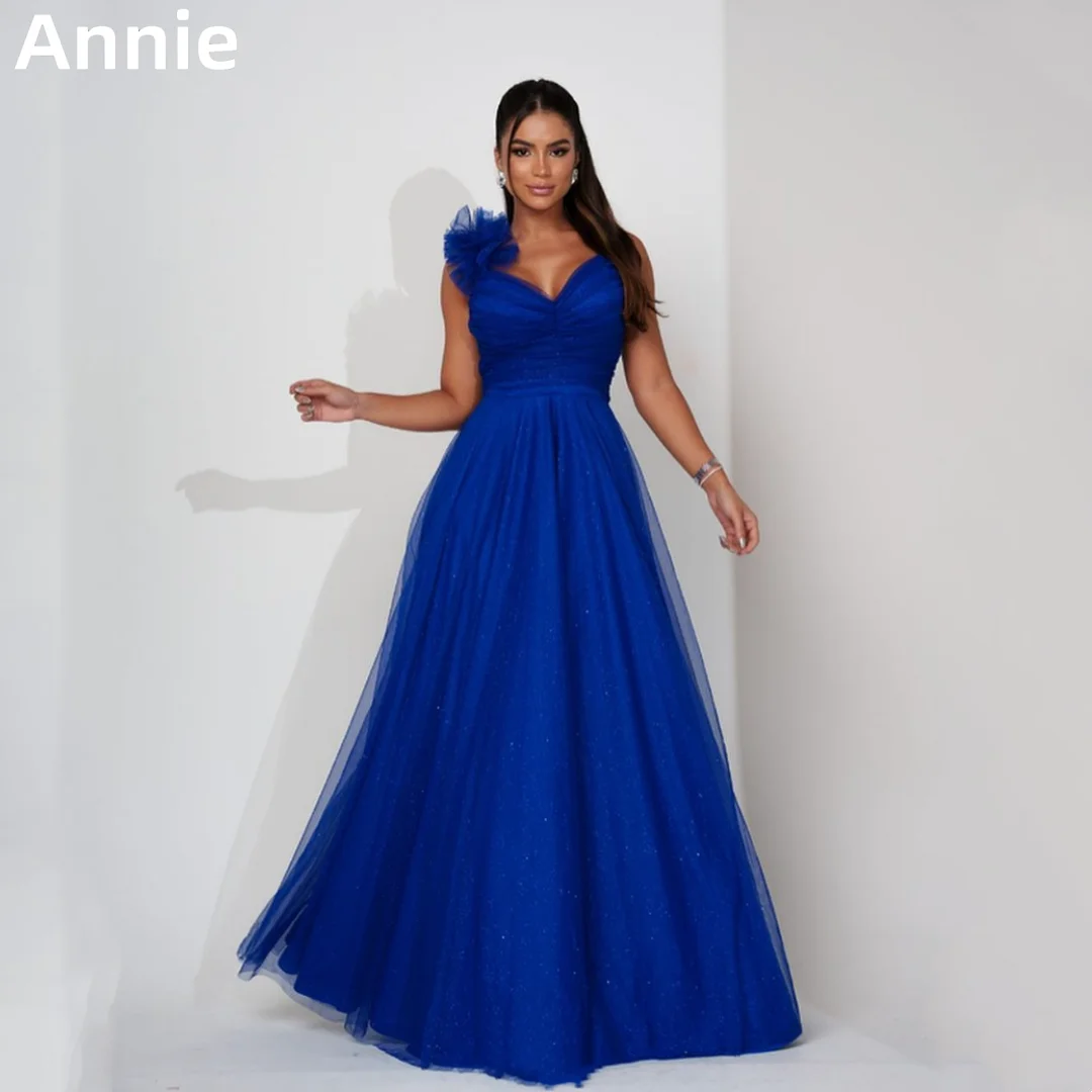 Annie Elegant Lady Prom Dress Blue Tulle One Shoulder Evening Dresses A-shaped Special Occasion Party Dresses Vestidos De Noche
Annie Elegant Lady Prom Dress Blue Tulle One Shoulder Evening Dresses A-shaped Special Occasion Party Dresses Vestidos De Noche