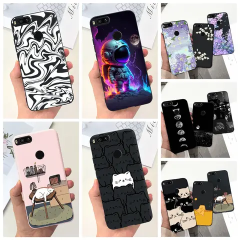 For Funda Xiaomi Mi A1 / Xiaomi Mi 5X Case Cover Fashion Jelly Bumper Shell Soft Matte Liquid Silicone MiA1 Xiaomi A1 Housing
