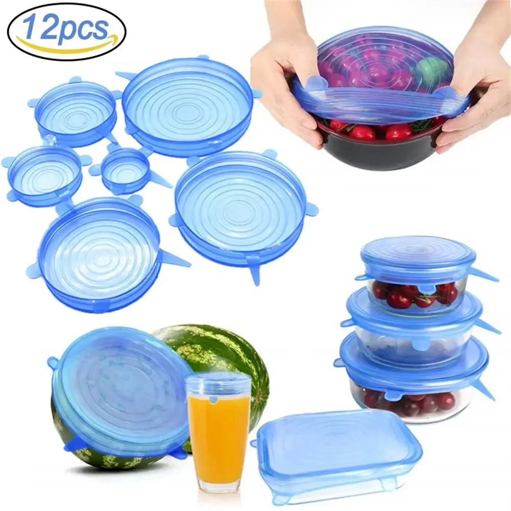 6/12Pcs/Lot Silicone Stretch Lids Universal Taper Pot Bowl Food Wrap Sealed Cover for Kitchen Cookware
6/12Pcs/Lot Silicone Stretch Lids Universal Taper Pot Bowl Food Wrap Sealed Cover for Kitchen Cookware