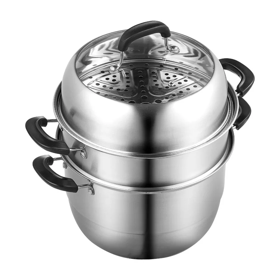 Steamer Pot 11in 28cm 3 Tier Steamer Pot for Cooking with 8.5QT Stock Pot Vegetable Steamer 2 Steaming Tray FoodGrade 304 Stai
Steamer Pot 11in 28cm 3 Tier Steamer Pot for Cooking with 8.5QT Stock Pot Vegetable Steamer 2 Steaming Tray FoodGrade 304 Stai