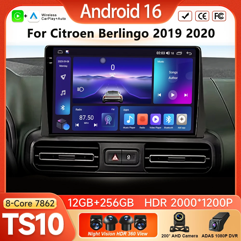 Android 16 Wireless Carplay Radio For Citroen Berlingo 2019 2020 Android Auto Car Play Multimedia Video Player GPS Navigation 4G
Android 16 Wireless Carplay Radio For Citroen Berlingo 2019 2020 Android Auto Car Play Multimedia Video Player GPS Navigation 4G