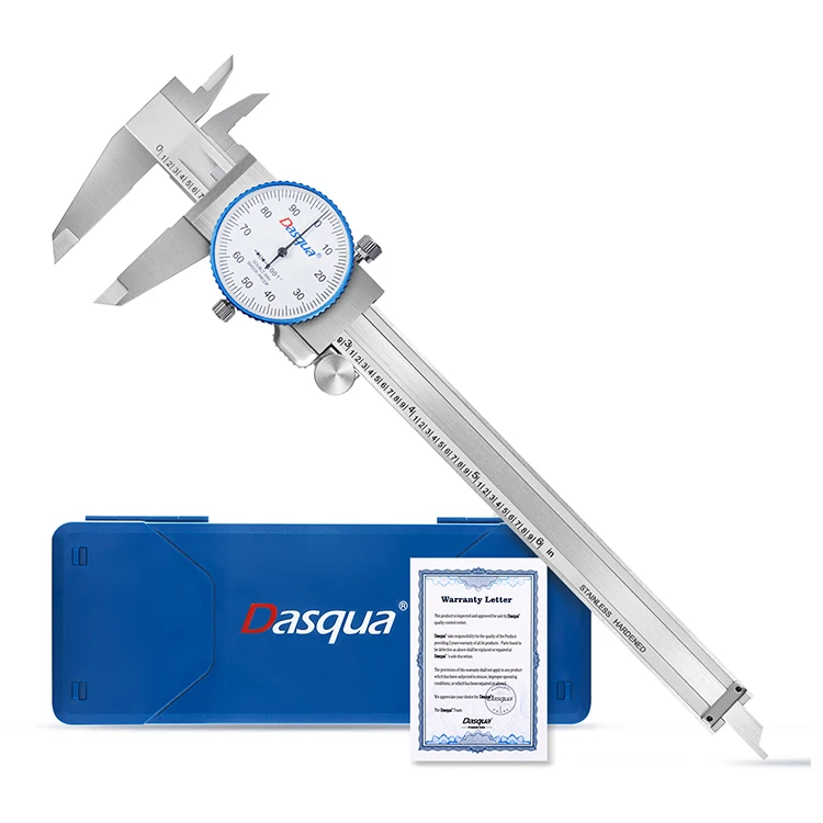 For DASQUA Solid Stainless Steel High Precision 0-6" 0.01 Graduation Dial Caliper With Locking Screw For Stable Reading
For DASQUA Solid Stainless Steel High Precision 0-6" 0.01 Graduation Dial Caliper With Locking Screw For Stable Reading