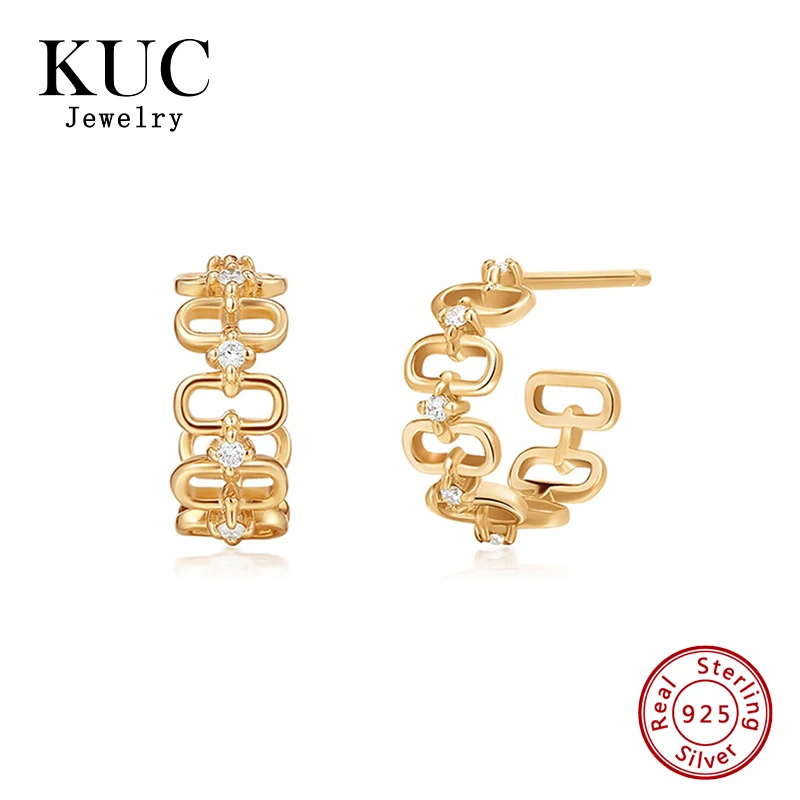 Fine Jewelry Elegant Luxury Chic Plata 925 Sterling Silver 18k Gold Plated Zircon Paper-Clip C-Shape Hoop Earrings
Fine Jewelry Elegant Luxury Chic Plata 925 Sterling Silver 18k Gold Plated Zircon Paper-Clip C-Shape Hoop Earrings