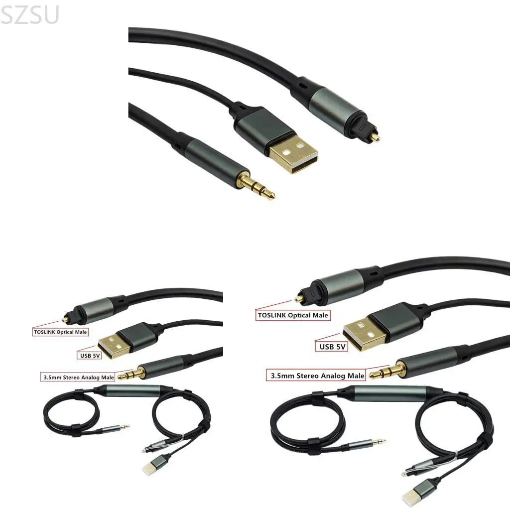 SZSU Digitals Fiber Opticals to 3.5mm Sound Adapters Cable Includes USB Power Support Builts In DACs Converters
SZSU Digitals Fiber Opticals to 3.5mm Sound Adapters Cable Includes USB Power Support Builts In DACs Converters