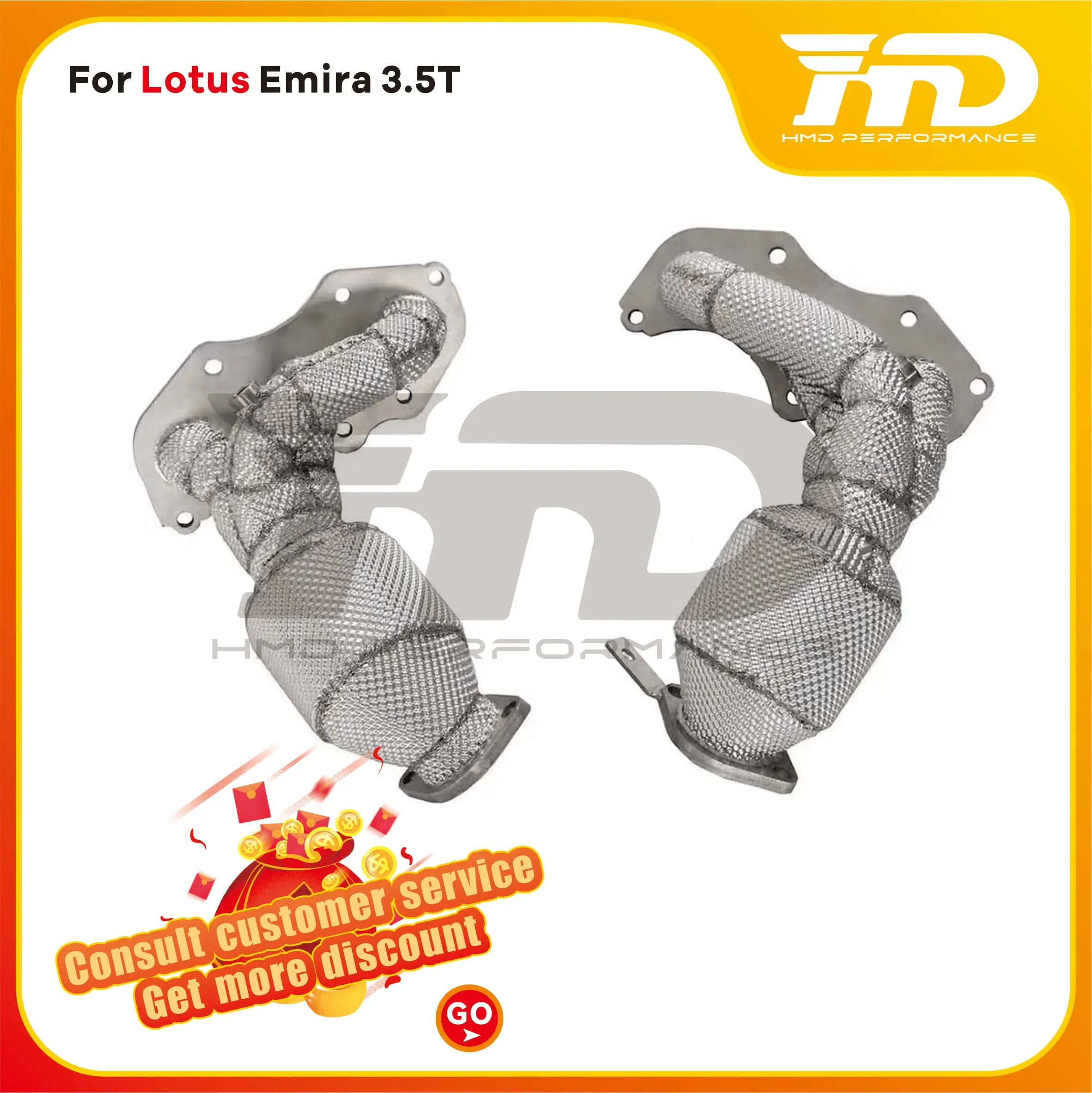 HMD Exhaust System Performance Manifold for for Lotus Emira 3.5T Accessories with Heat shield Lossless installation
HMD Exhaust System Performance Manifold for for Lotus Emira 3.5T Accessories with Heat shield Lossless installation