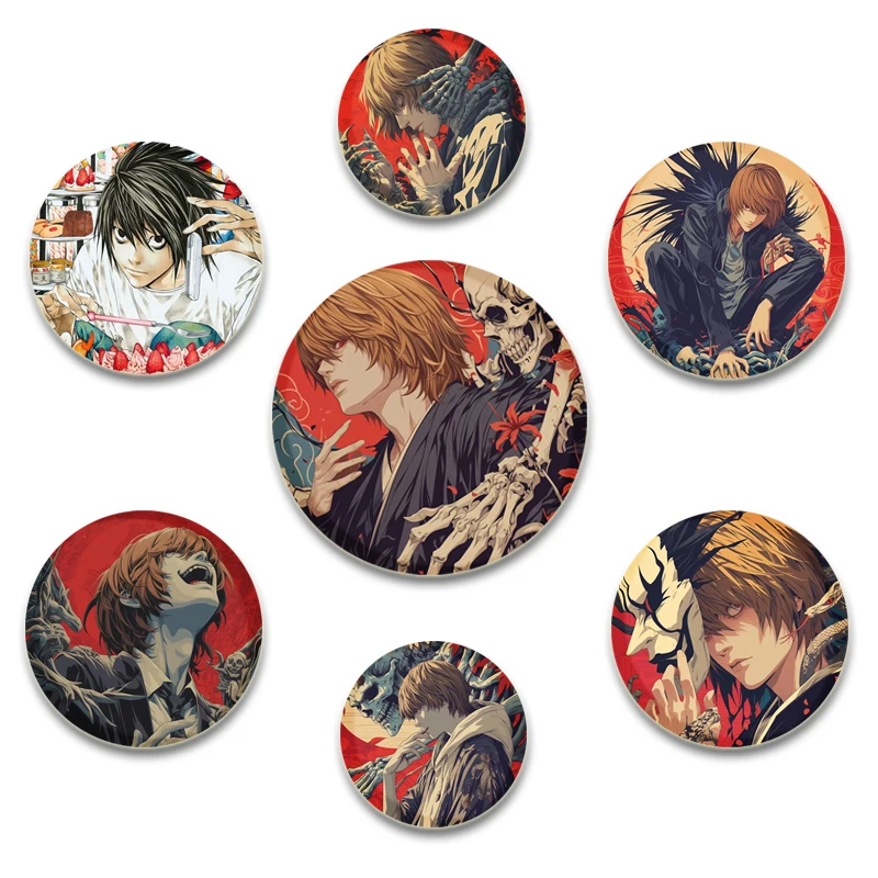 58/44/32mm Anime DEATH NOTE Cartoon Character L Lapel Pins Creative Round Brooches Badge for Backpack Accessories Gifts
58/44/32mm Anime DEATH NOTE Cartoon Character L Lapel Pins Creative Round Brooches Badge for Backpack Accessories Gifts