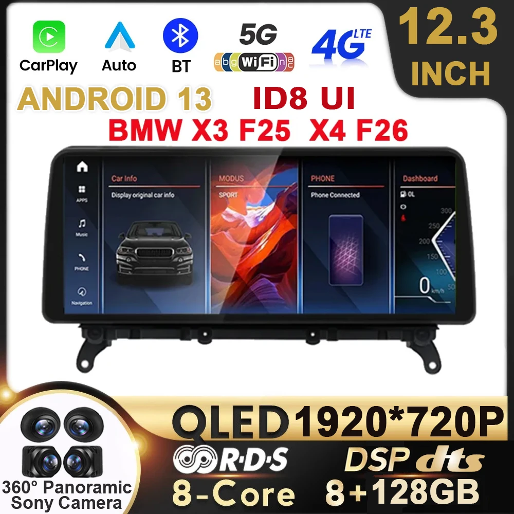 12.3" Android 13 Car Radio Carplay Player For BMW X3 F25 X4 F26 2011 - 2016 CIC NBT HD GPS Monitor Stereo Multimedia Navigation
12.3" Android 13 Car Radio Carplay Player For BMW X3 F25 X4 F26 2011 - 2016 CIC NBT HD GPS Monitor Stereo Multimedia Navigation