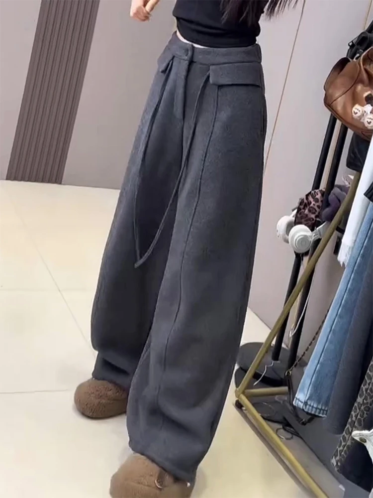 ay Fce Lined Wide Leg Casual Pants Women's Slimming Knife Winter Faion Small Size High Waist Straight Tube Trousers
ay Fce Lined Wide Leg Casual Pants Women's Slimming Knife Winter Faion Small Size High Waist Straight Tube Trousers