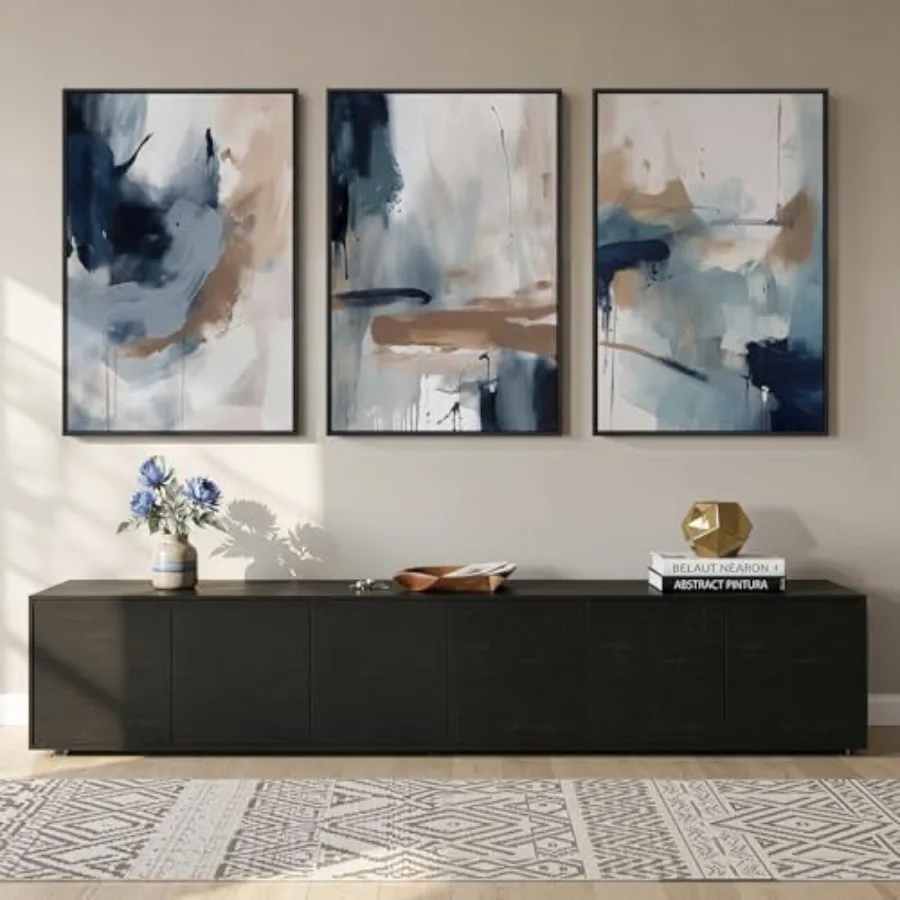Large Framed Blue and Neutral Abstract Wall Art for Living Room, 3 Piece Modern Canvas Prints Paintings Artwork for Walls, Mini
Large Framed Blue and Neutral Abstract Wall Art for Living Room, 3 Piece Modern Canvas Prints Paintings Artwork for Walls, Mini