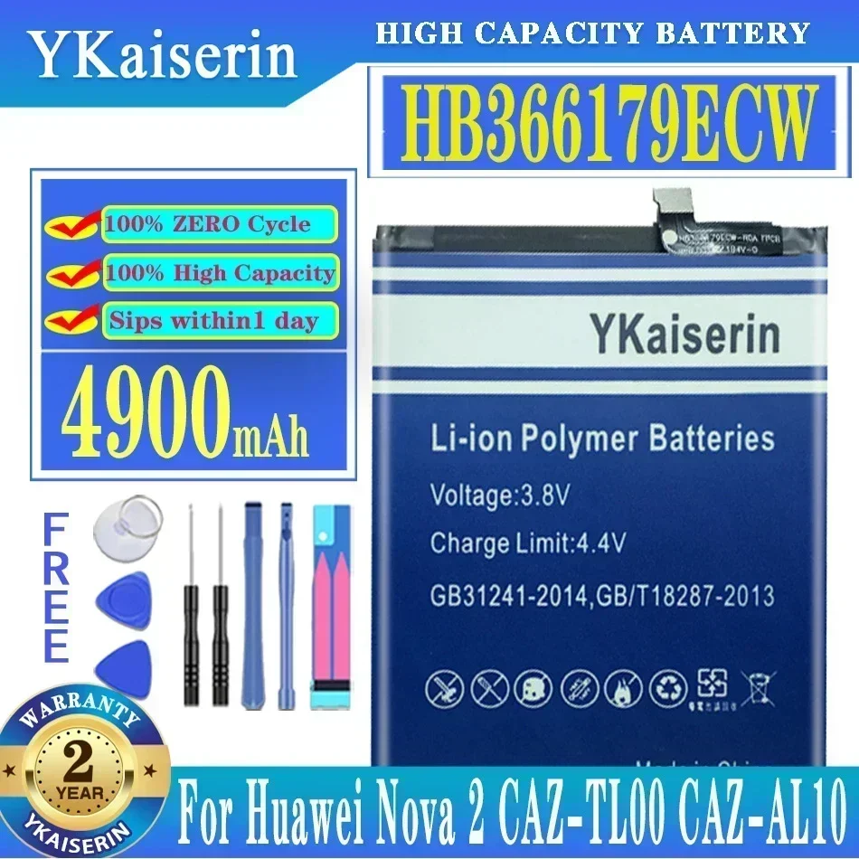 4900mAh YKaiserin Battery HB366179ECW for Huawei Nova 2 Nova2 CAZ-TL00 CAZ-AL10 Bateria
4900mAh YKaiserin Battery HB366179ECW for Huawei Nova 2 Nova2 CAZ-TL00 CAZ-AL10 Bateria