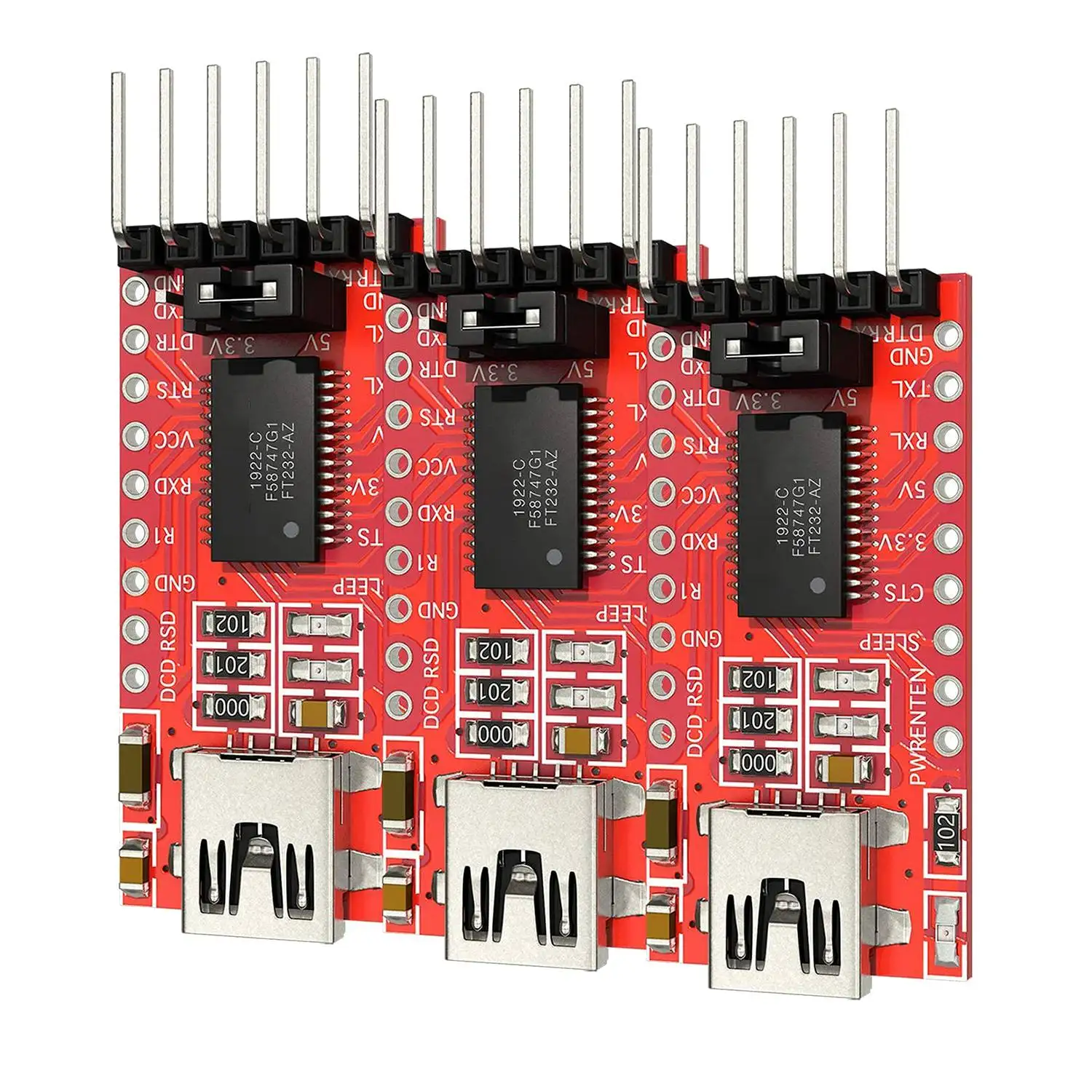 New FT232RL Mini USB to TTL Serial Converter Adapter Module 3.3V 5.5V FT232R Port DTR RX TX VCC CTS GND Pin(3PCS)
New FT232RL Mini USB to TTL Serial Converter Adapter Module 3.3V 5.5V FT232R Port DTR RX TX VCC CTS GND Pin(3PCS)