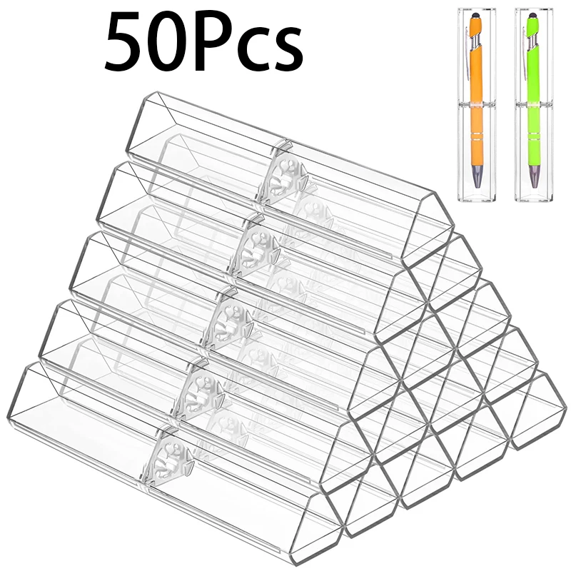 50Pcs Acrylic Ballpoint Pen Case Holder Gift Box Empty Single Pen Display Storage Case Tube Pens Containers for School Business
50Pcs Acrylic Ballpoint Pen Case Holder Gift Box Empty Single Pen Display Storage Case Tube Pens Containers for School Business