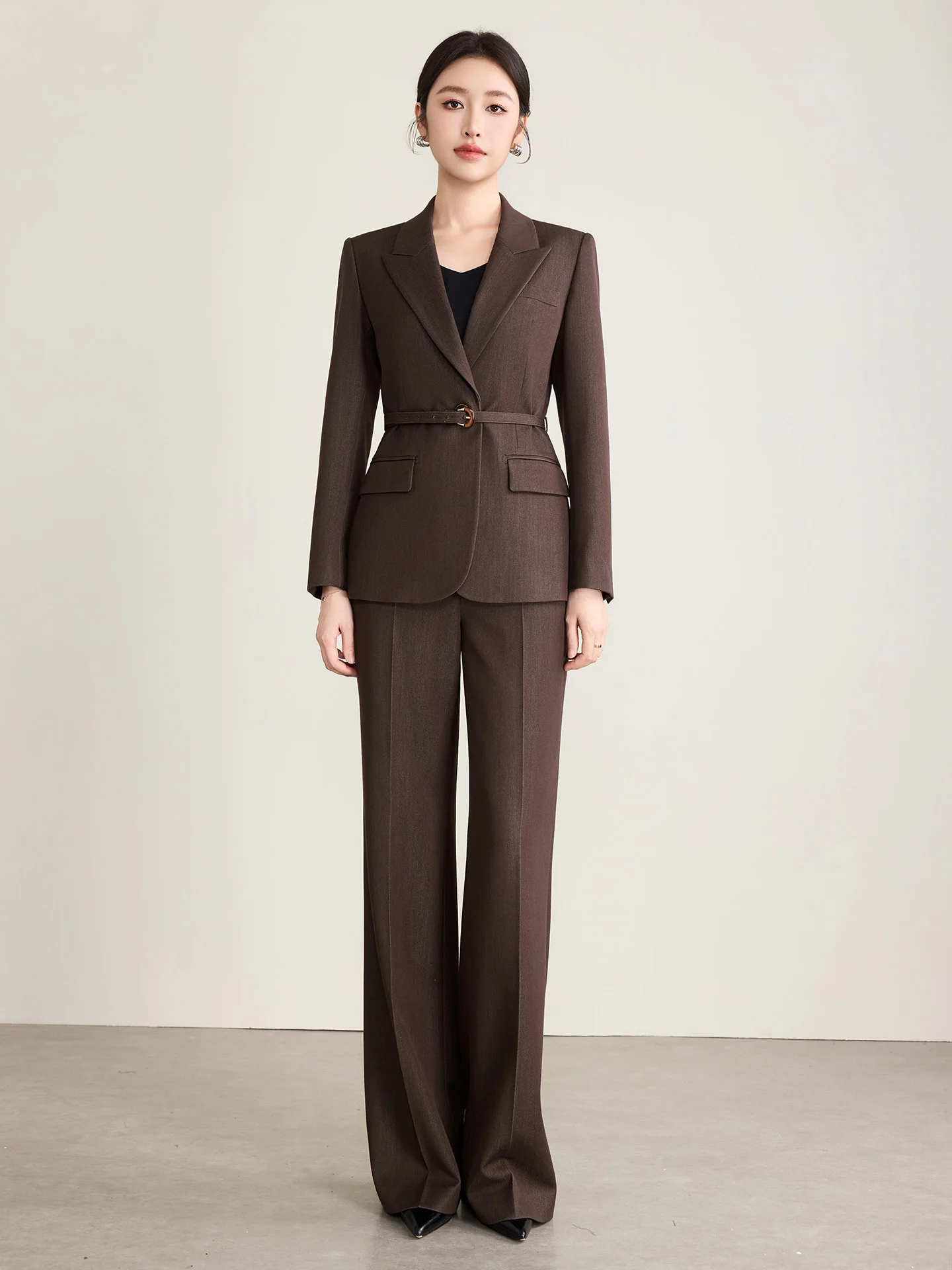 Deep Brown Suit Set Women's Ele Waist-Cinching Wide Leg Pants Commute Profional Two-Piece Set Clo Owner
Deep Brown Suit Set Women's Ele Waist-Cinching Wide Leg Pants Commute Profional Two-Piece Set Clo Owner