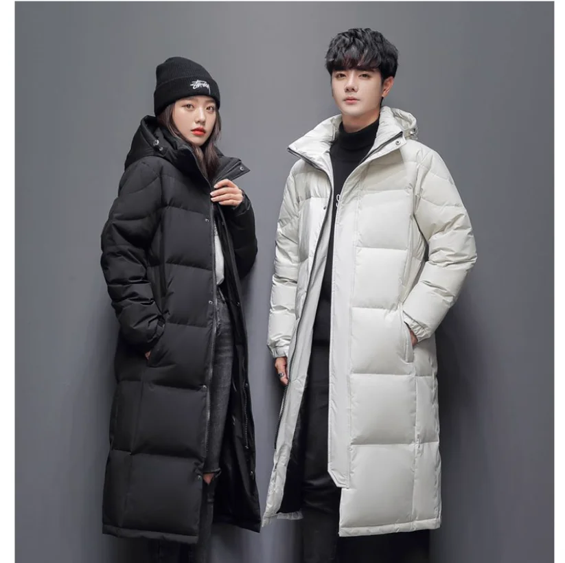 Winter long fashion trend over the knee jacket, unisex high version down jacket
Winter long fashion trend over the knee jacket, unisex high version down jacket