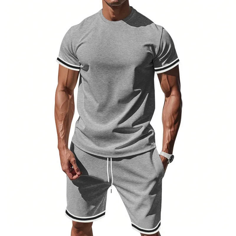 Summer New Fashion Men's Loose Solid Color Plus Size 2 Piece Set O-neck Short Sleeve T-shirts Knee Length Shorts Male Clothes
Summer New Fashion Men's Loose Solid Color Plus Size 2 Piece Set O-neck Short Sleeve T-shirts Knee Length Shorts Male Clothes