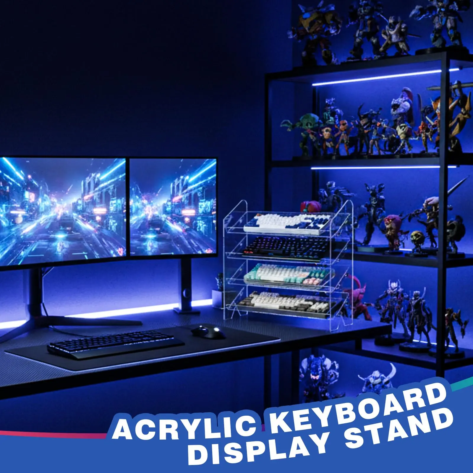 Retail Store Mechanical Keyboards Keycaps Riser Shelf Acrylic Keyboard Display Stand Desk Setup Showcase Computer Tablet Storage
Retail Store Mechanical Keyboards Keycaps Riser Shelf Acrylic Keyboard Display Stand Desk Setup Showcase Computer Tablet Storage