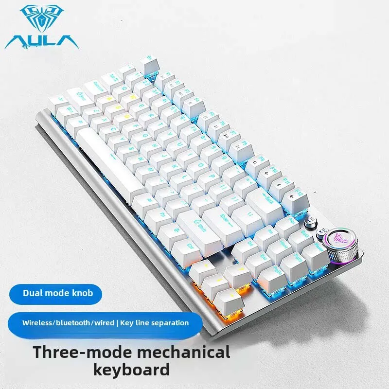 AULA F3001 Wireless Mechanical Keyboard Esports Bluetooth/Wired Gasket RGB 87Key Two-color Injection Molding Gaming Keyboard
AULA F3001 Wireless Mechanical Keyboard Esports Bluetooth/Wired Gasket RGB 87Key Two-color Injection Molding Gaming Keyboard