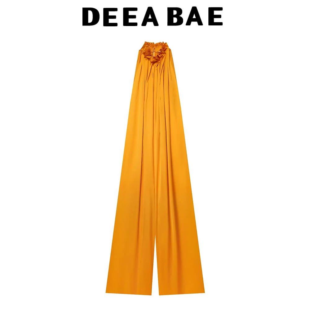 DEEABAE 2026 summer new women's clothing style simple and fashionable sleeveless lace silk jumpsuit
DEEABAE 2026 summer new women's clothing style simple and fashionable sleeveless lace silk jumpsuit