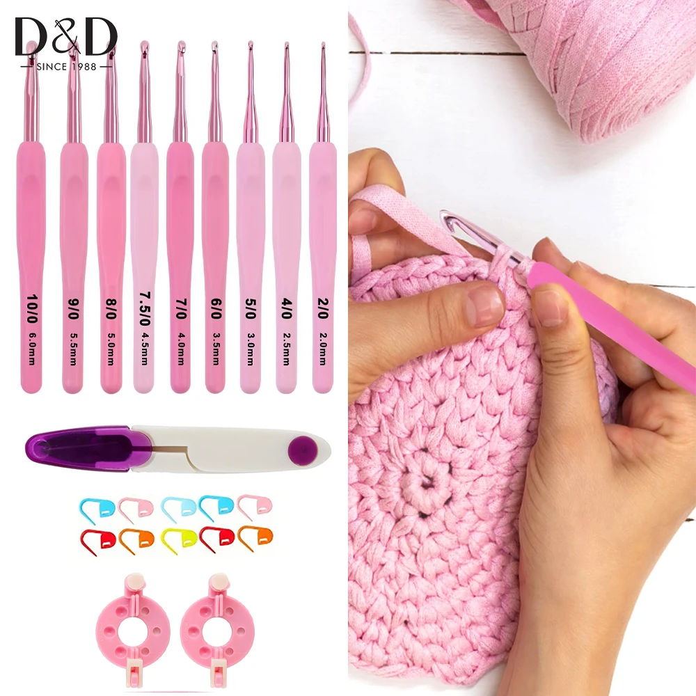 9pcs/set Crochet Hooks Set with Storage Bag Pink Gradient Aluminum Hook Ergonomic Soft Handle for Arthritic Crochet Needle Set
9pcs/set Crochet Hooks Set with Storage Bag Pink Gradient Aluminum Hook Ergonomic Soft Handle for Arthritic Crochet Needle Set