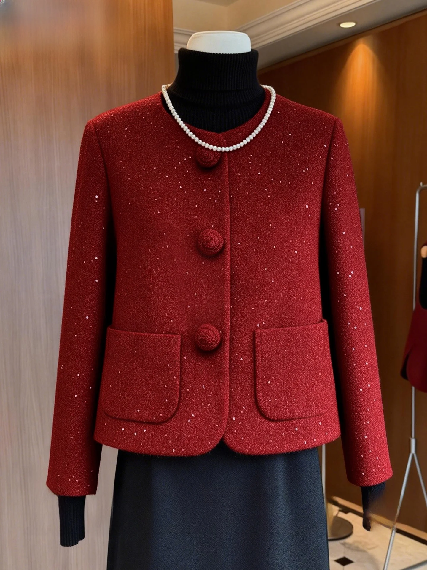 Spring New Arrival Woolen Coat for Mom Wedding Banquet Clothes 2026 Korean Sle Small Fraance Sle Loose Fit Women's Jaet
Spring New Arrival Woolen Coat for Mom Wedding Banquet Clothes 2026 Korean Sle Small Fraance Sle Loose Fit Women's Jaet