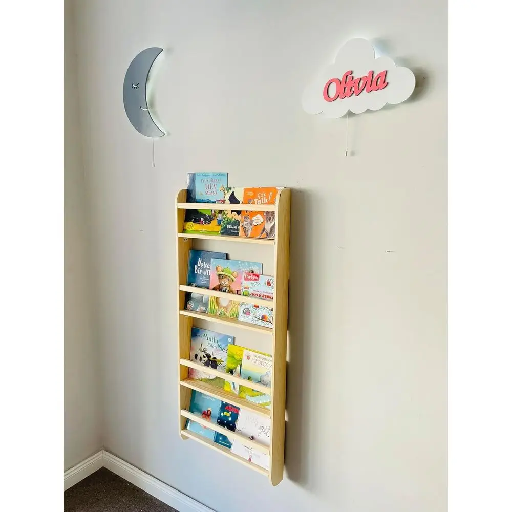 Natural Wood 4-Tier Wall-Mounted Kids Bookshelf, Space-Saving for Children's Room (Medium 21 Width)
Natural Wood 4-Tier Wall-Mounted Kids Bookshelf, Space-Saving for Children's Room (Medium 21 Width)