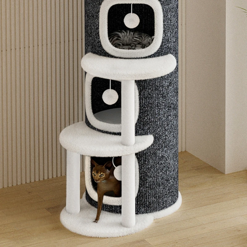 Cat climbing frame, cat nest, integrated multi-layer semi-enclosed barrel tree hole, double-layer
Cat climbing frame, cat nest, integrated multi-layer semi-enclosed barrel tree hole, double-layer