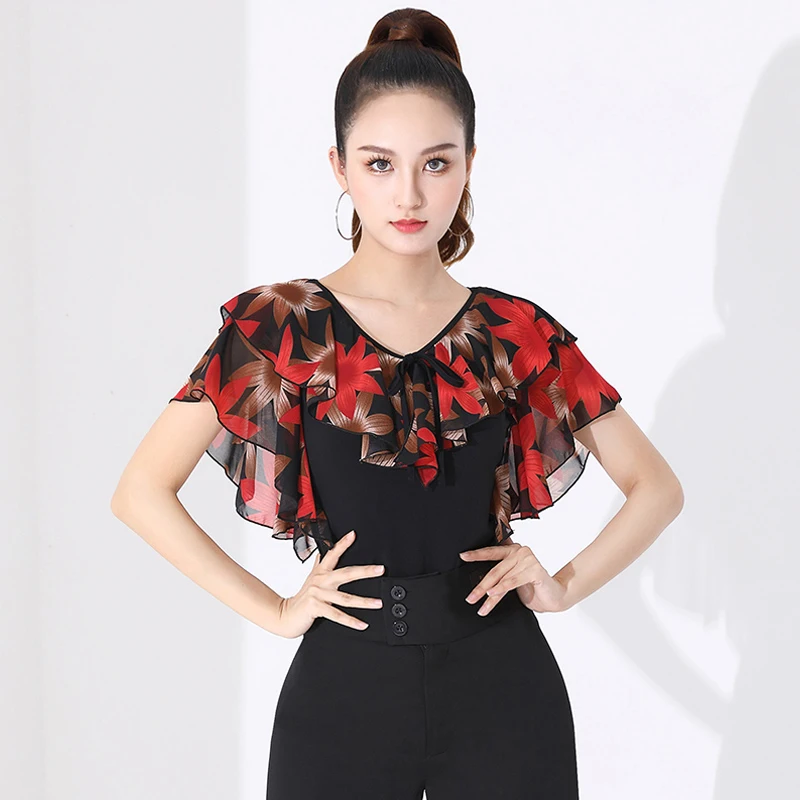 New Ballroom Dancewear Adult Women Flower Printing Short Sleeve Tops Tango Practice Clothes ChaCha Competition Costume YS3799
New Ballroom Dancewear Adult Women Flower Printing Short Sleeve Tops Tango Practice Clothes ChaCha Competition Costume YS3799