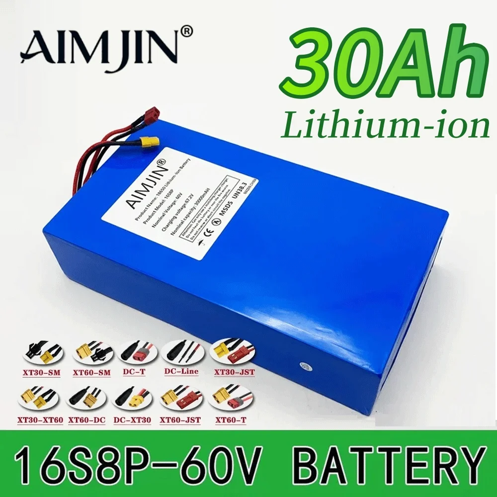 60V 30Ah 16S8p 1000-3000W lithium 18650 battery high power suitable for various transport vehicles
60V 30Ah 16S8p 1000-3000W lithium 18650 battery high power suitable for various transport vehicles