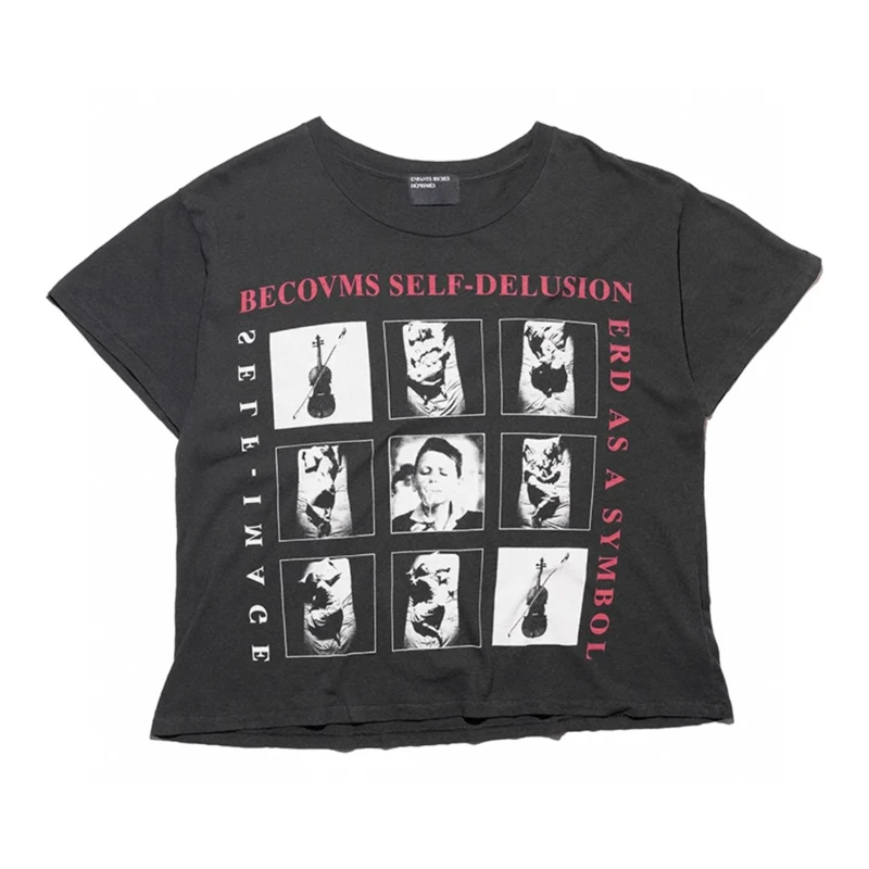 Summer ERD Short-sleeved T-shirt High Street Hip-hop Nine-square Violin Pattern Casual Men's Women's Tshirts Harajuku
Summer ERD Short-sleeved T-shirt High Street Hip-hop Nine-square Violin Pattern Casual Men's Women's Tshirts Harajuku