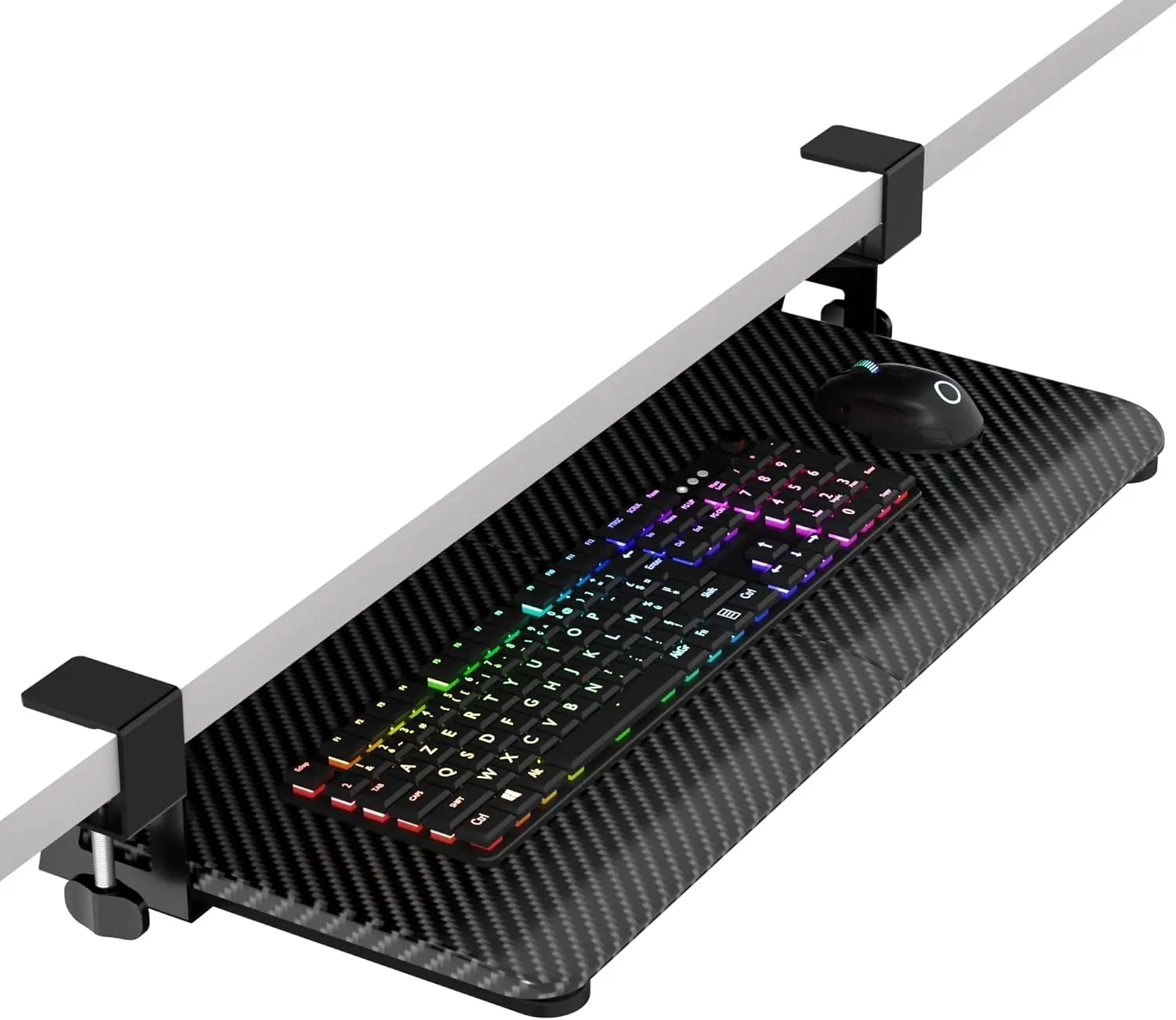 Under Desk Keyboard Tray 25.6" x 11.8" with C Clamp, Slide-Out Computer Drawer for Typing, Mouse, Black Carbon Fiber
Under Desk Keyboard Tray 25.6" x 11.8" with C Clamp, Slide-Out Computer Drawer for Typing, Mouse, Black Carbon Fiber