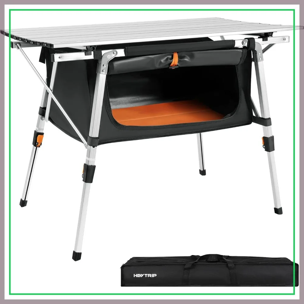 Folding Camping Table with Storage Bag Roll-Up Aluminum Portable Beach Table Adjustable Height Picnic Table Grey
Folding Camping Table with Storage Bag Roll-Up Aluminum Portable Beach Table Adjustable Height Picnic Table Grey