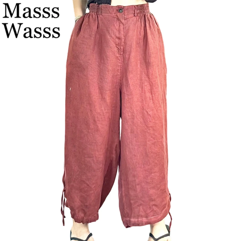 Masss Wasss Spring Soild Loose Cotton Linen Pants Womens Korean Design Fashion Trousers Ladies Classic Leisure Vintage Clothes
Masss Wasss Spring Soild Loose Cotton Linen Pants Womens Korean Design Fashion Trousers Ladies Classic Leisure Vintage Clothes