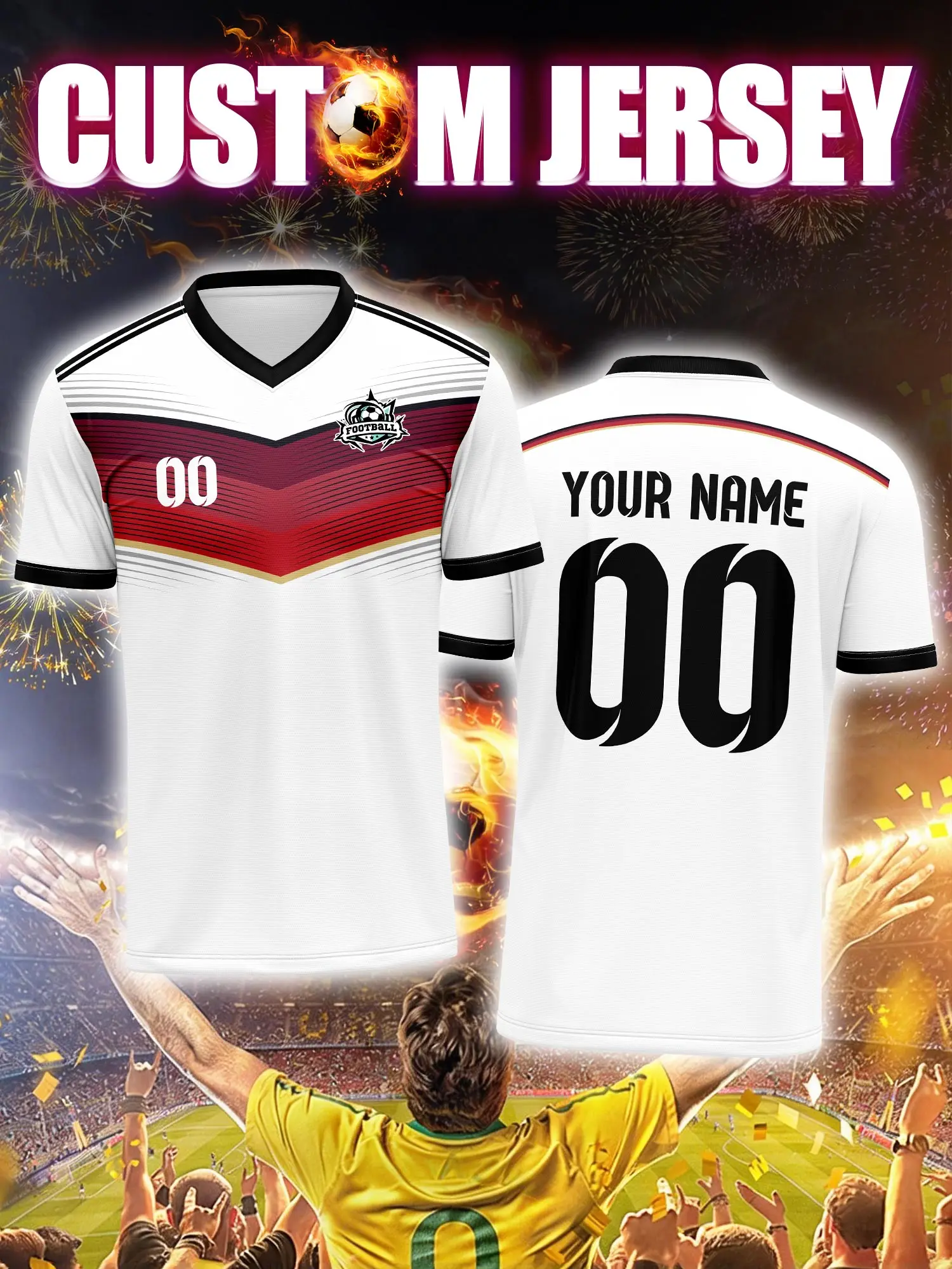 Футбольная форма на заказ с индивидуальным изображением, номером и именем, командная форма без минимального заказа
Футбольная форма на заказ с индивидуальным изображением, номером и именем, командная форма без минимального заказа