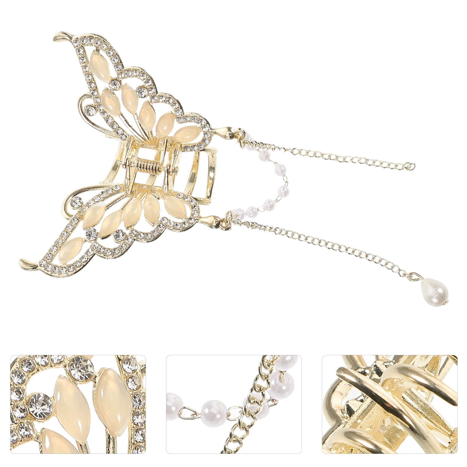 Hair Accessories Opal Butterfly Clip Bride Barrettes Alloy Fancy Clips for Women
Hair Accessories Opal Butterfly Clip Bride Barrettes Alloy Fancy Clips for Women
