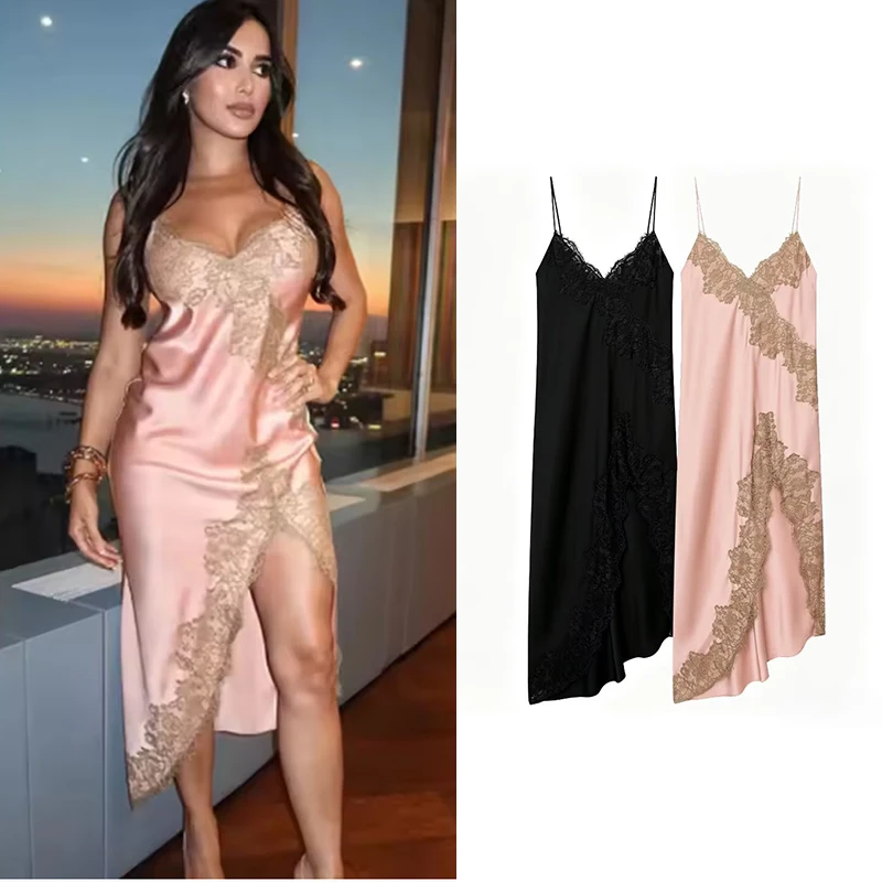 Women's New Dress Summer 2026 New Fashion Lace Slim V-neck Sling Elegant Women's Long Dress Street Chic Holiday Youth Dresses
Women's New Dress Summer 2026 New Fashion Lace Slim V-neck Sling Elegant Women's Long Dress Street Chic Holiday Youth Dresses