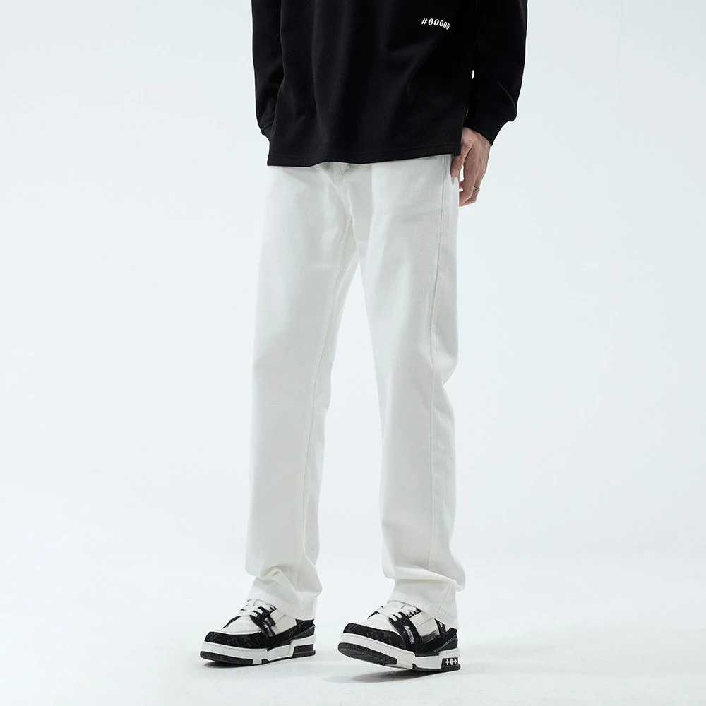 2025 American New Fashion Men's White Solid Color Straight Loose Casual Trendy Jeans Pants Male High Street Streetwear Clothes
2025 American New Fashion Men's White Solid Color Straight Loose Casual Trendy Jeans Pants Male High Street Streetwear Clothes