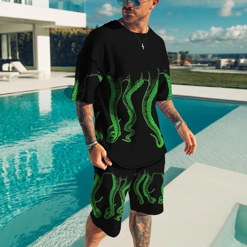 Men's T-shirt and Shorts 3D Octopus Printed Streetwear High Quality Two-Piece Summer Set male Oversized Casual Loose Sport Set
Men's T-shirt and Shorts 3D Octopus Printed Streetwear High Quality Two-Piece Summer Set male Oversized Casual Loose Sport Set