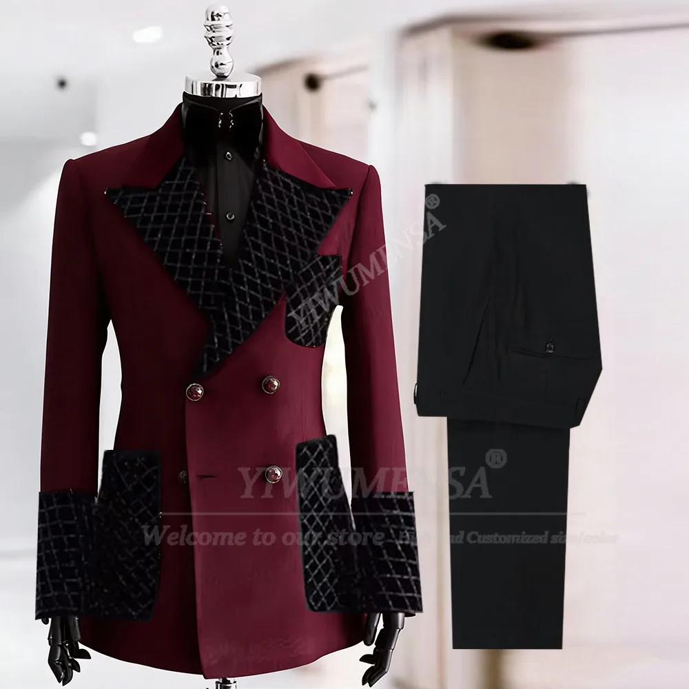 Unique Design Crystals Beads Suit Attire For Wedding Double Breasted Jacket Pants 2 Piece Groom Tuxedos Customized Costume Homme
Unique Design Crystals Beads Suit Attire For Wedding Double Breasted Jacket Pants 2 Piece Groom Tuxedos Customized Costume Homme