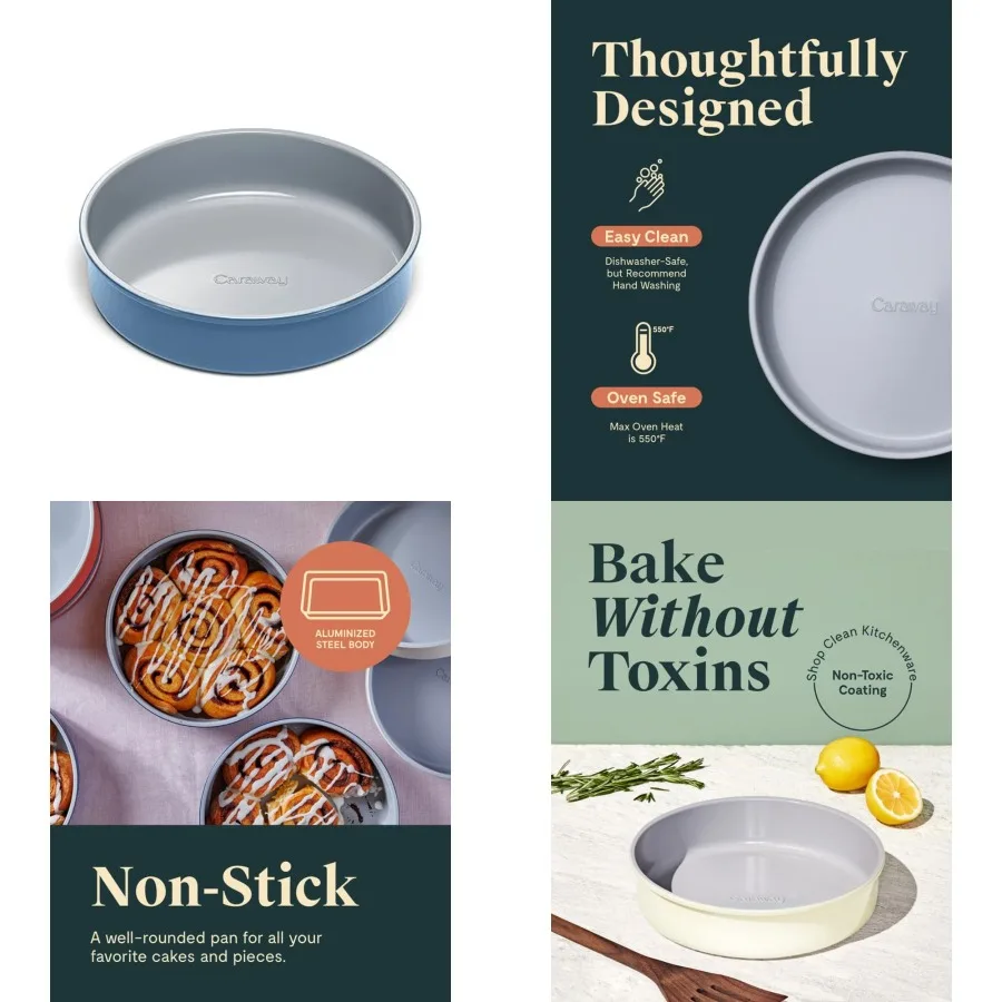 Non-Stick Ceramic - Naturally Slick Ceramic Coatg - Non-Toxic, PTFE PFOA Free - Perfect for Birthday Cakes, Tartes, More
Non-Stick Ceramic - Naturally Slick Ceramic Coatg - Non-Toxic, PTFE PFOA Free - Perfect for Birthday Cakes, Tartes, More