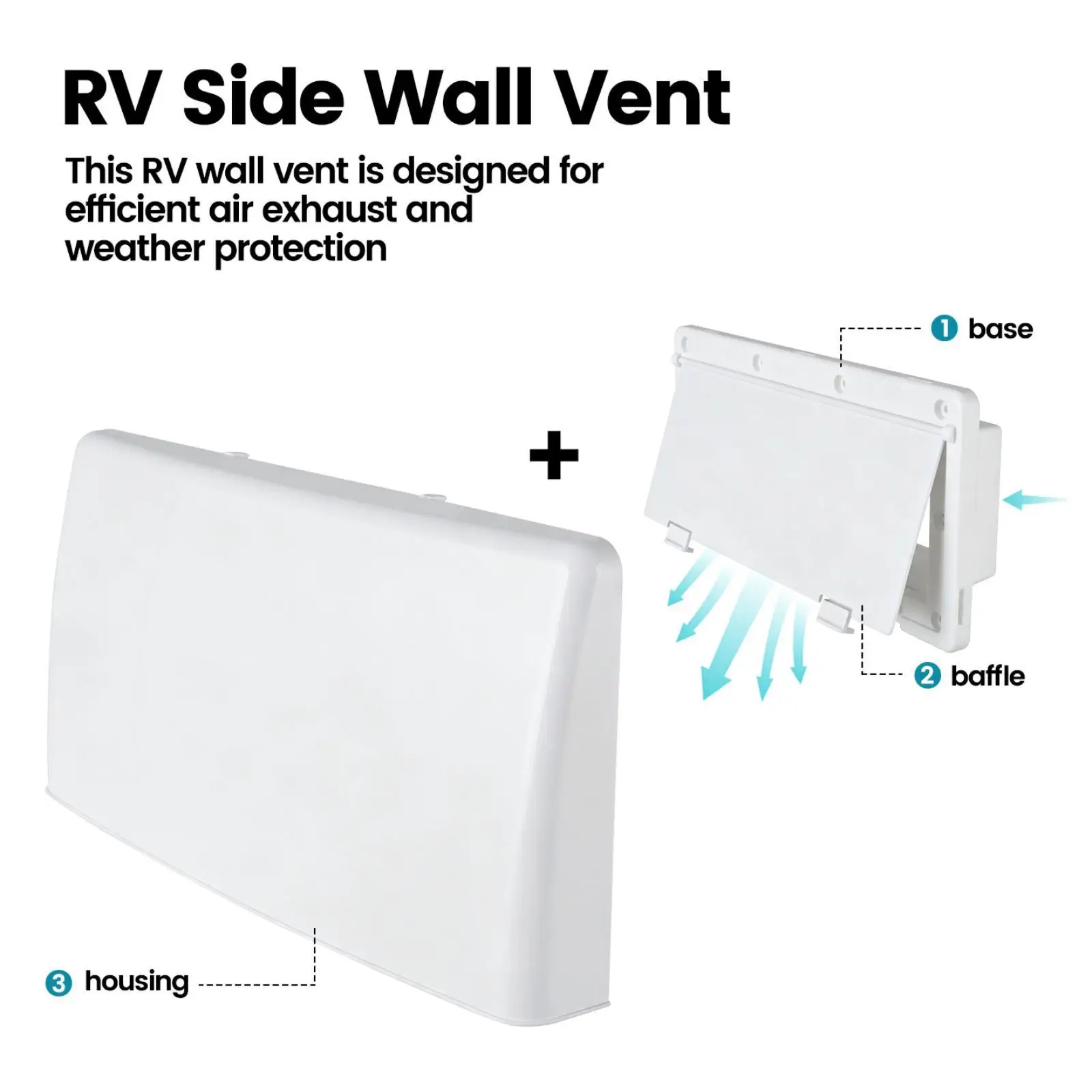 RV Side Wall Vent for Motorhomes and Boats Self Closing Wall Vent Easy Retrofit RV Repair Parts Rainproof Housing Replacement
RV Side Wall Vent for Motorhomes and Boats Self Closing Wall Vent Easy Retrofit RV Repair Parts Rainproof Housing Replacement