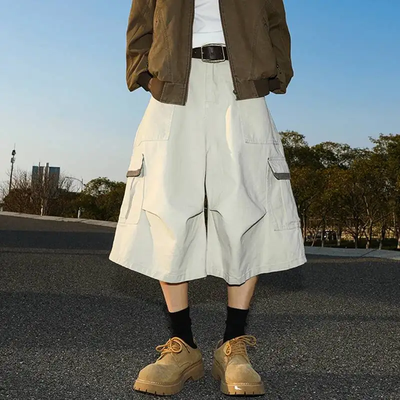 Streetwear Men's Cargo Shorts High Waist Loose Wide Leg Casual Streetwear Knee Length Pants Summer Fashion Bottoms
Streetwear Men's Cargo Shorts High Waist Loose Wide Leg Casual Streetwear Knee Length Pants Summer Fashion Bottoms