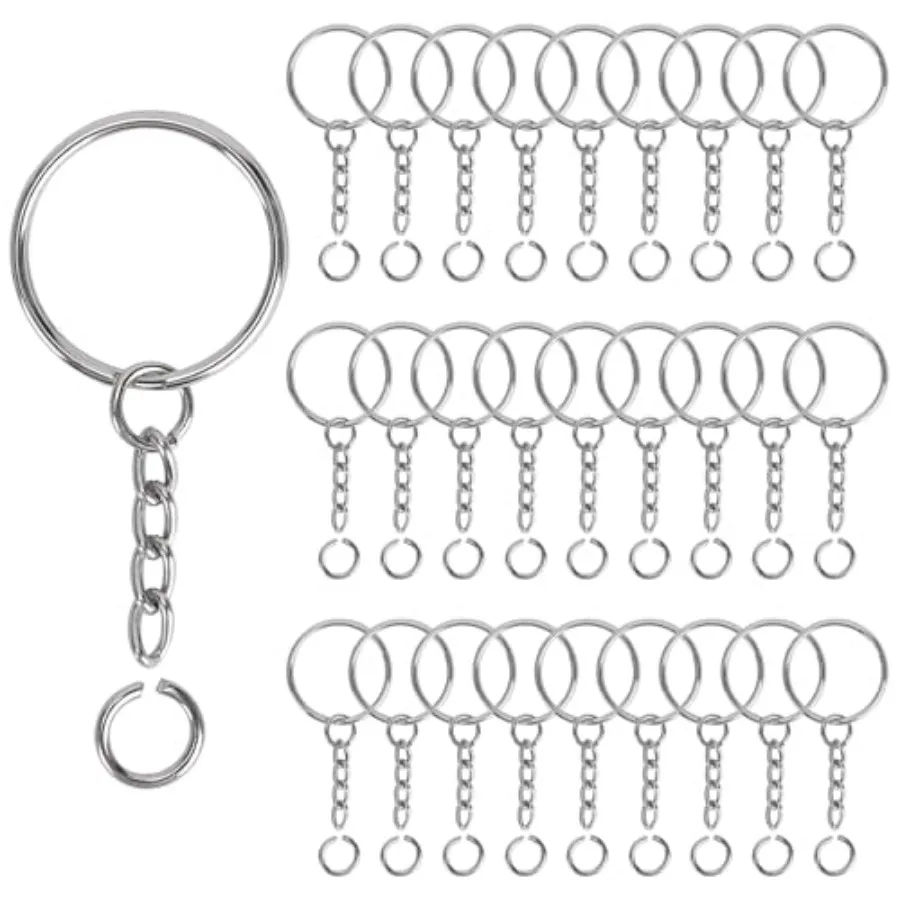 120PCS Keychain Making Supplies, 60PCS Key Chain Rings with Chain and 60PCS Jump Rings, Keychains Bulk Rings Making Kit for Cra
120PCS Keychain Making Supplies, 60PCS Key Chain Rings with Chain and 60PCS Jump Rings, Keychains Bulk Rings Making Kit for Cra