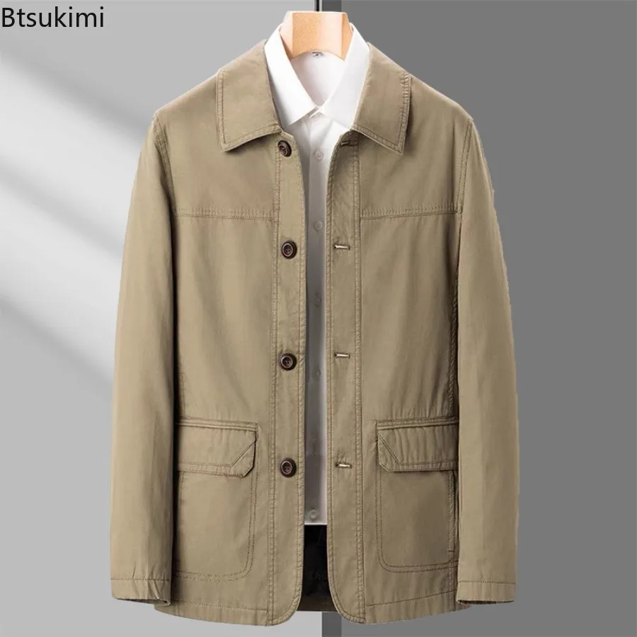 2025 New Men's Pure Cotton Jackets Fashion Simple Dad Clothes Spring Autumn Loose Lapel Button-up Coats Men Business Casual Tops
2025 New Men's Pure Cotton Jackets Fashion Simple Dad Clothes Spring Autumn Loose Lapel Button-up Coats Men Business Casual Tops