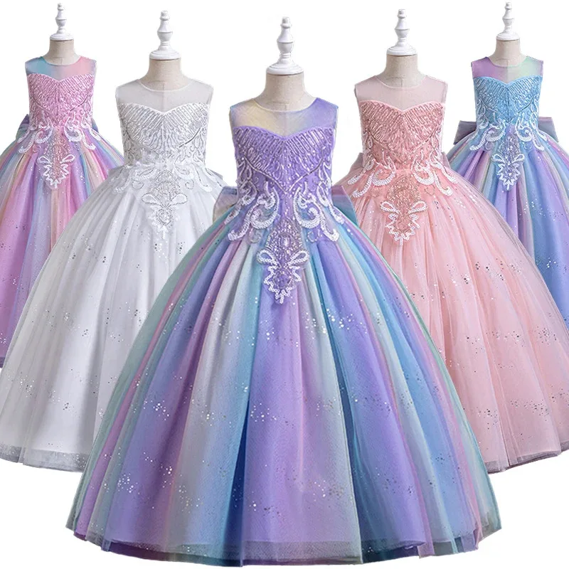 Pageant Young Girls Shiny Fluffy Rainbow Formal Dress Children's Long Wedding Evening Gala Elegant Party Performance Clothing
Pageant Young Girls Shiny Fluffy Rainbow Formal Dress Children's Long Wedding Evening Gala Elegant Party Performance Clothing