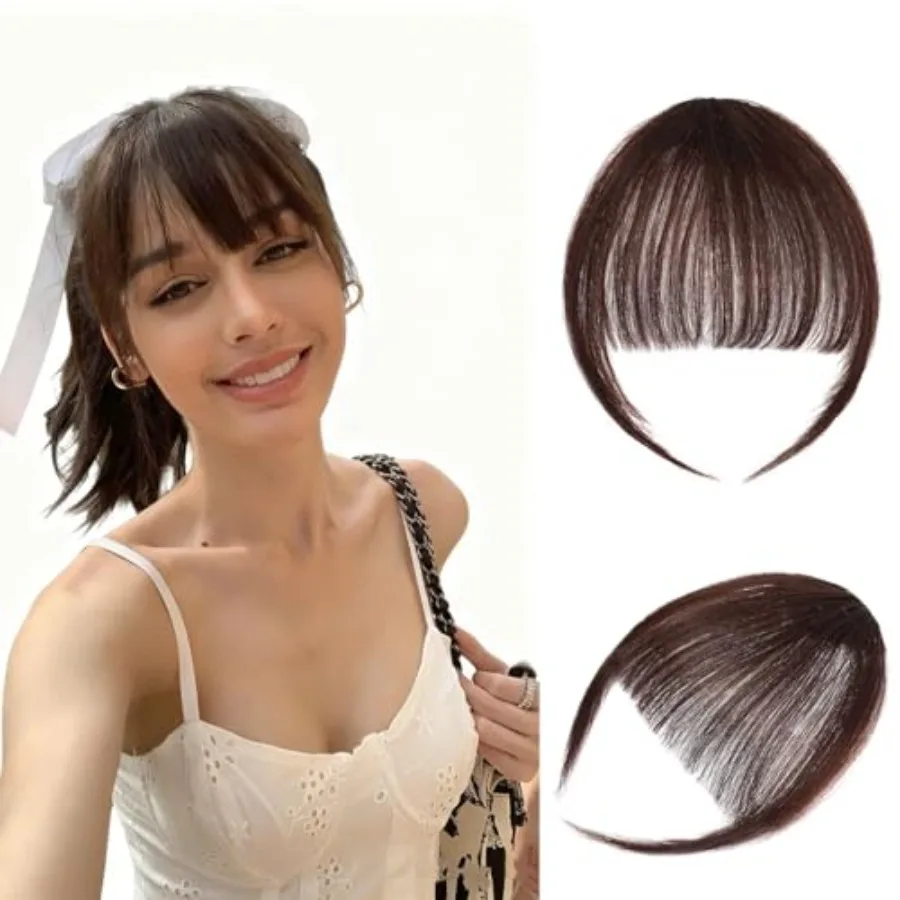 Clip in Bangs 100% Real Human Hair Extensions Wispy Bangs Dark Brown Fake Hair Pieces Thin Bangs Hair Clip for Women Fringe wit
Clip in Bangs 100% Real Human Hair Extensions Wispy Bangs Dark Brown Fake Hair Pieces Thin Bangs Hair Clip for Women Fringe wit