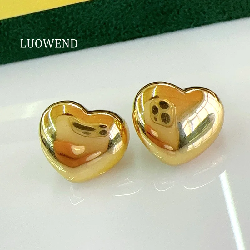 LUOWEND 100% 18K Yellow Gold Earrings Romantic Heart Shape Design Hoop Earrings for Women Wedding Party Fine Jewelry
LUOWEND 100% 18K Yellow Gold Earrings Romantic Heart Shape Design Hoop Earrings for Women Wedding Party Fine Jewelry