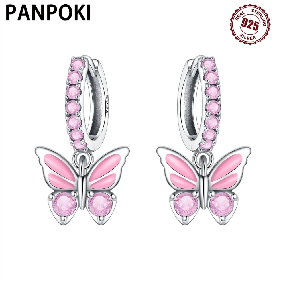 PANPOKI 925 Sterling Silver Pink Butterfly Insect Drop Earrings Women Earrings Charm Trendy Versatile Party Jewelry Gifts
PANPOKI 925 Sterling Silver Pink Butterfly Insect Drop Earrings Women Earrings Charm Trendy Versatile Party Jewelry Gifts