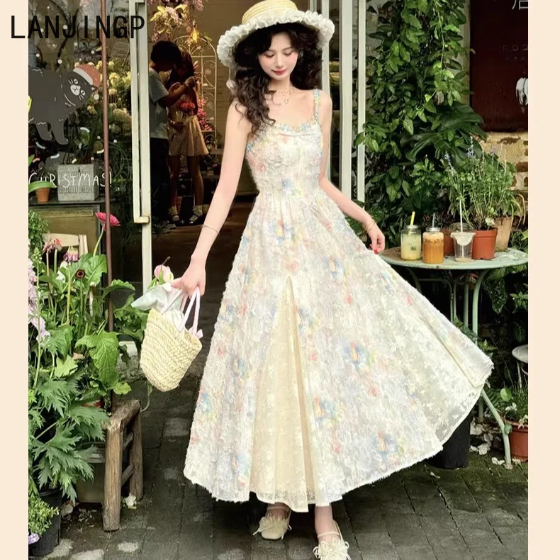 New French 2025 New Floral Summer Suspender Holiday Style Waist Long bodycon dress LOOSE FIT
New French 2025 New Floral Summer Suspender Holiday Style Waist Long bodycon dress LOOSE FIT