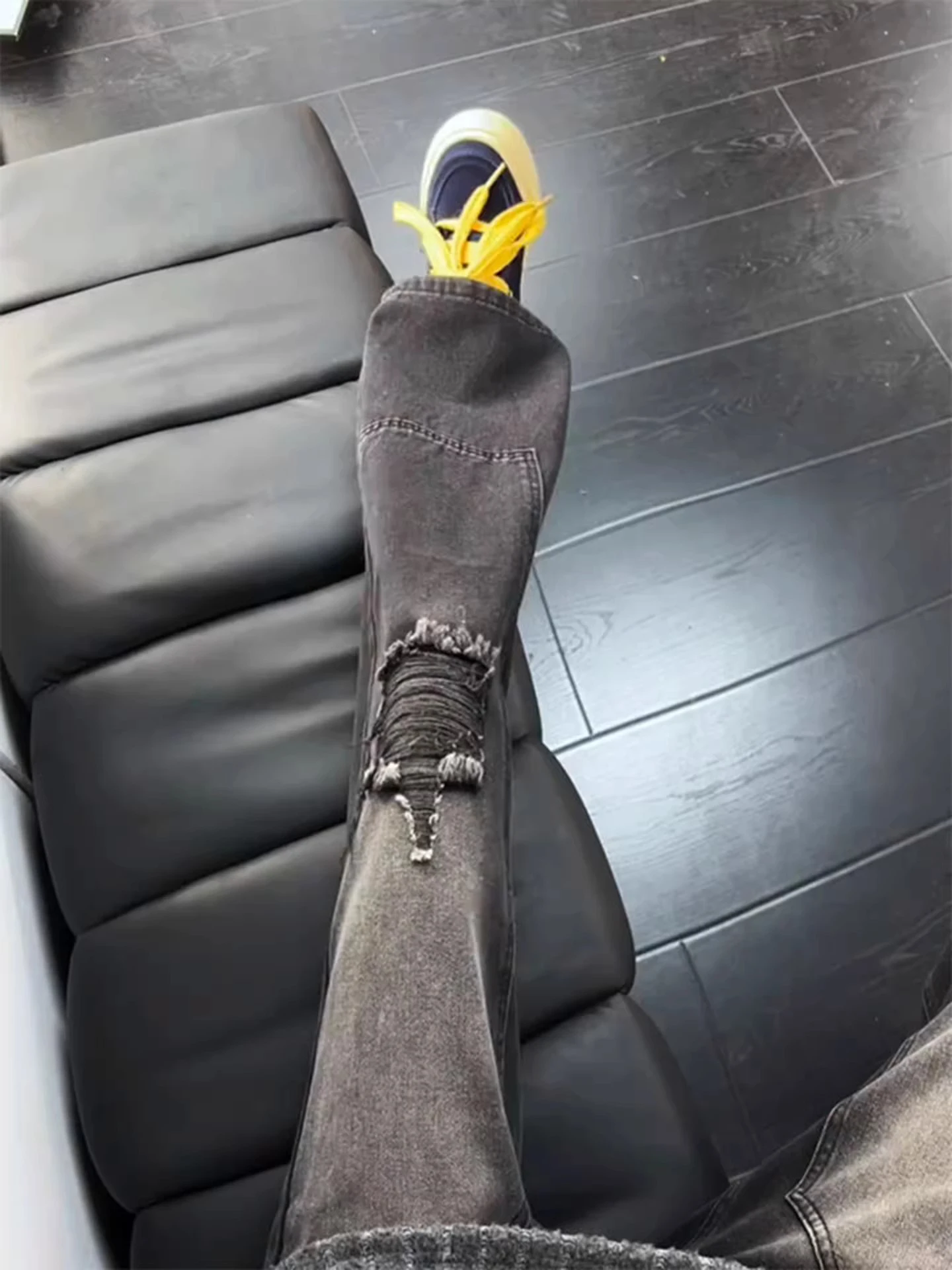 Bla Faux Hole Knife Straight Leg Jeans ex Spring Autumn High Street Vibe Workwear Trousers American Sle
Bla Faux Hole Knife Straight Leg Jeans ex Spring Autumn High Street Vibe Workwear Trousers American Sle