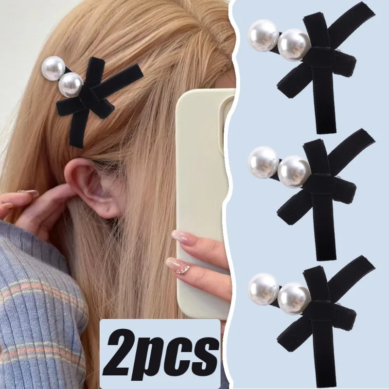 Retro Hepburn Velvet Bowknot Hair Clips Fairy Bangs Side Dark Bill Hairpins Elegant Pearl Hair Accessories for Women Headwear
Retro Hepburn Velvet Bowknot Hair Clips Fairy Bangs Side Dark Bill Hairpins Elegant Pearl Hair Accessories for Women Headwear